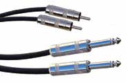 24 gauge dual RCA patch cables for VCR, DVD, CD, home stereo
