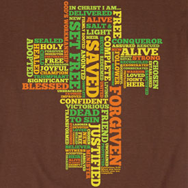Christian word cross T-shirt musician design