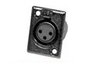 XLR female black chassis panel mount