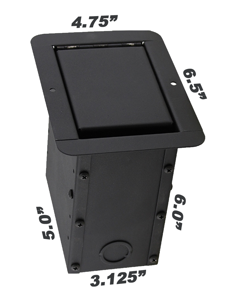 Mini recessed floor box.