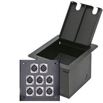 recessed floor box with 8 xlr mic female