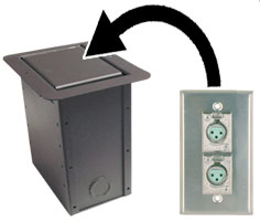 recessed audio floor box dimensions