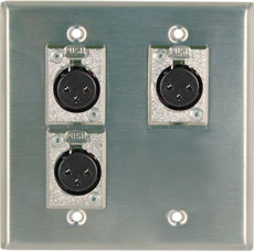 3 xlr wall plate