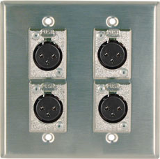 4 xlr wall plate